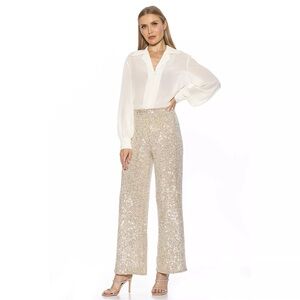 Alexia Admor Cream Wide Leg Jumpsuit